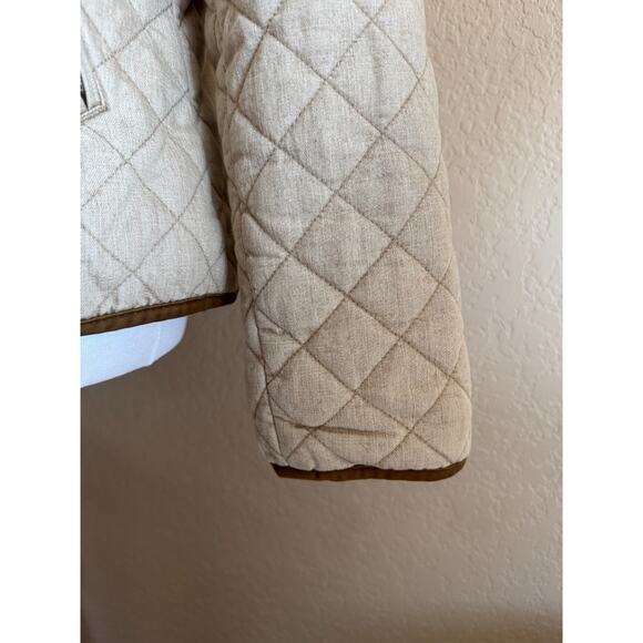 Lauren Jeans Co Quilted Barn Jacket Snap Button Front Pockets‎ Beige - Picture 5 of 12